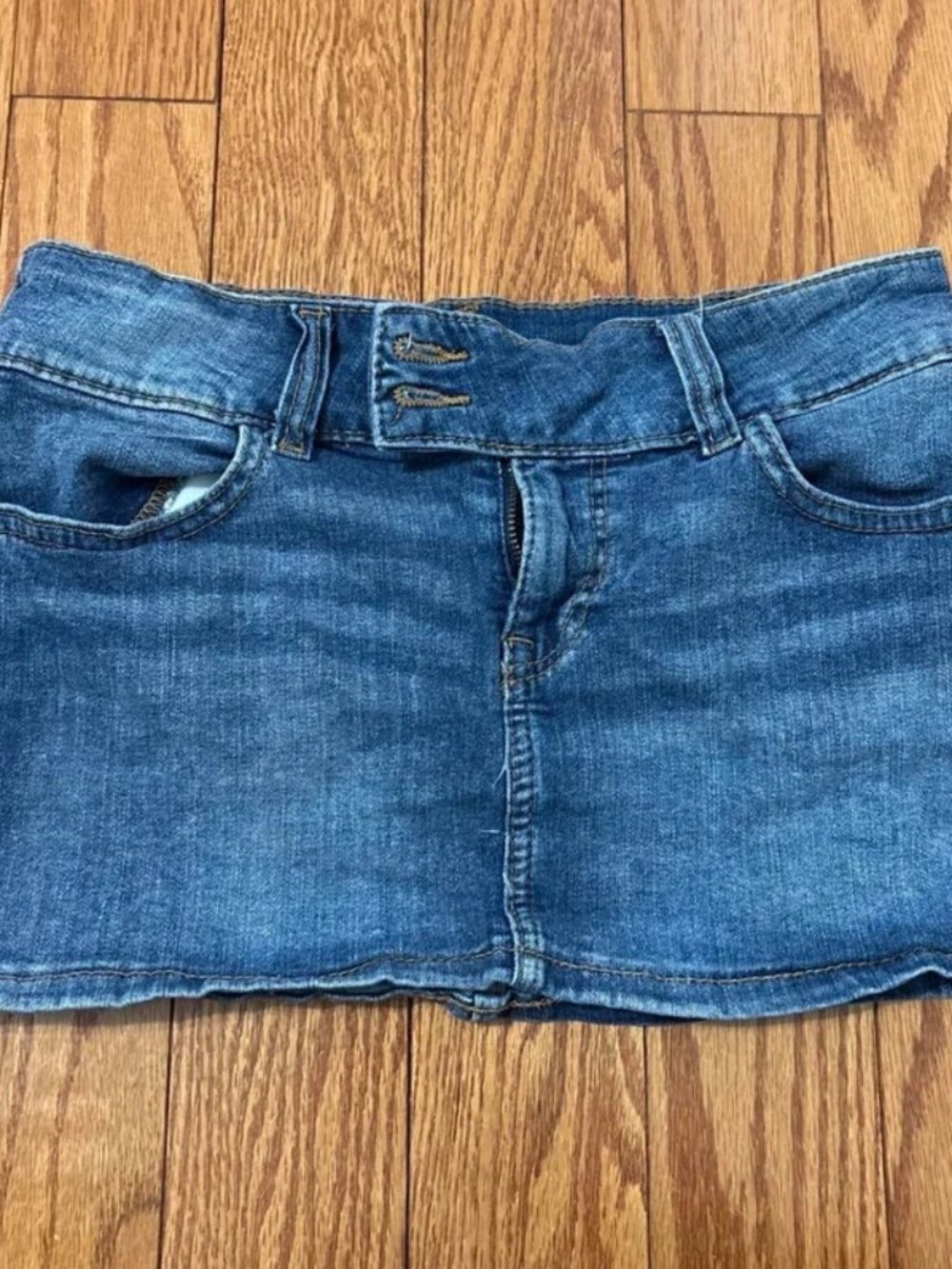 Dark blue Mini skirt with double button detail